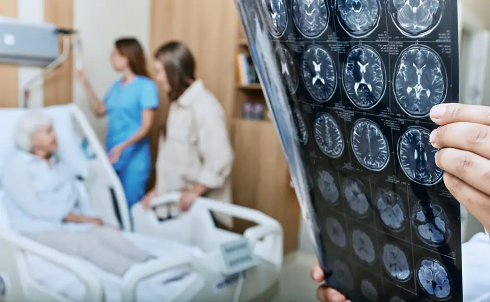Patient receiving stroke recovery therapy with a medical professional at Neurodiagnostics Medical P.C.